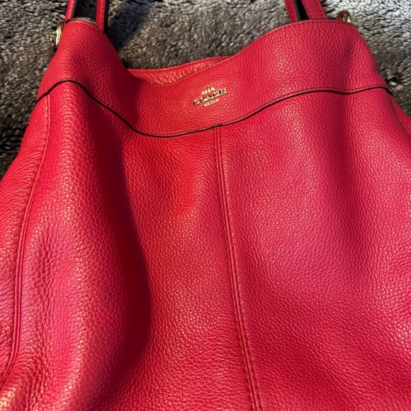 Coach Vibrant Pink/red Leather Shoulder Bag - excellent condition - Picture 3 of 9